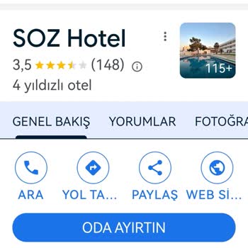 Söz Hotel (Bodrum) Rezervasyon Personeli Düzgün Bilgi Veremiyor