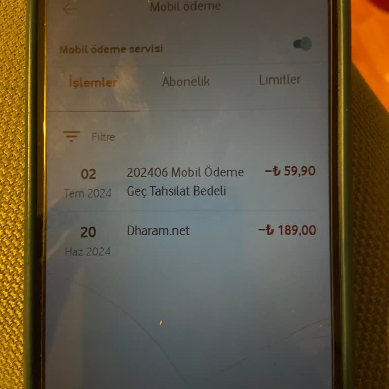 Vodafone İzinsiz Yapılan İşlem