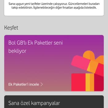 Vodafone Geçebileceğim Tarifeler Bulunamadı.