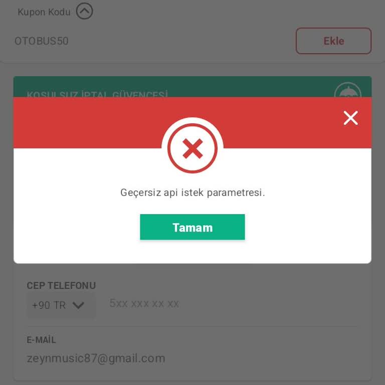 Obilet İndirim Kodu Hata Veriyor