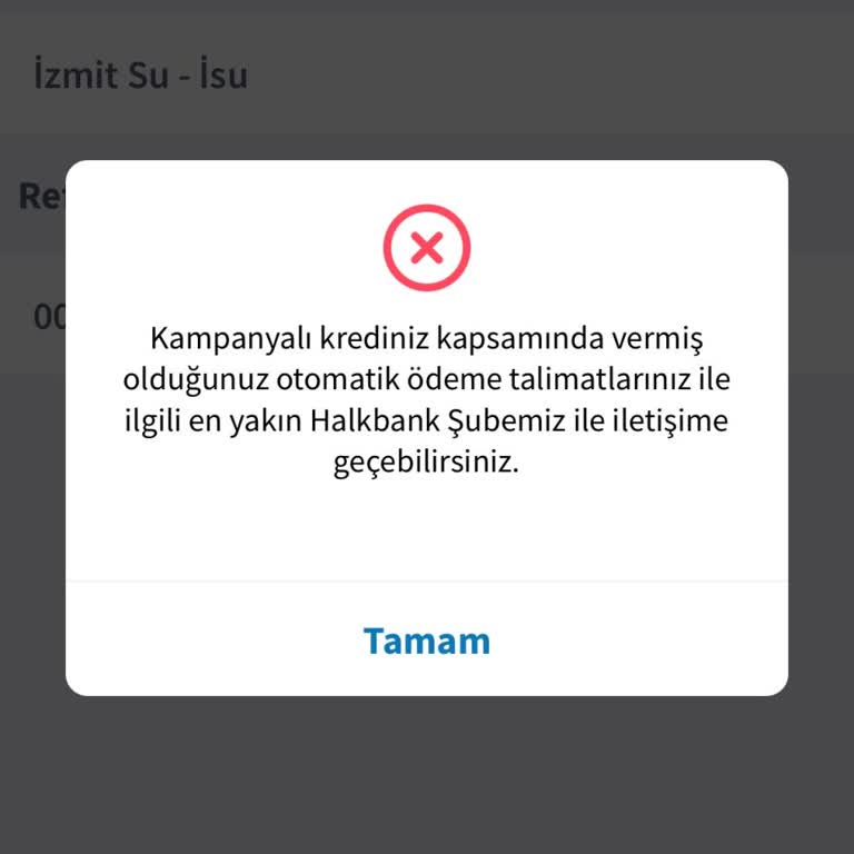 Halkbank Otomatik Fatura Ödeme Talimatı İptali Hk.