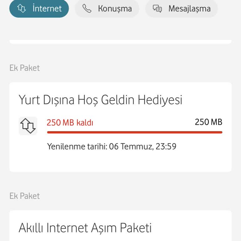 Vodafone İnternetim Olduğu Halde Benden Habersiz Ek Paket Tanımladı