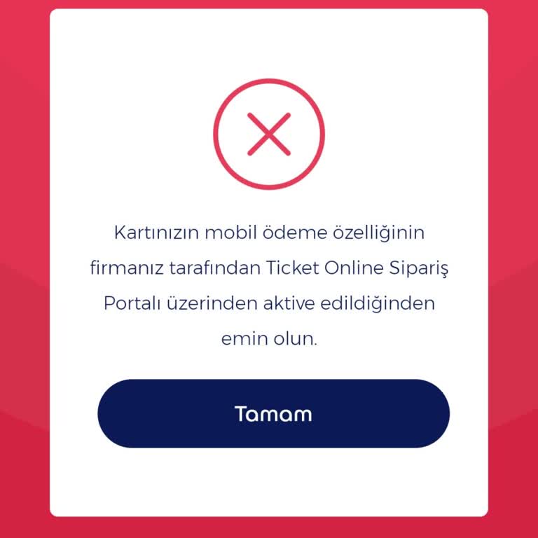Ticket Restaurant Ticket Ederned QR Kod İle Ödeme Hatası