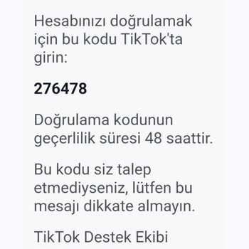 Benim Olmayan TikTok Hesabım İçin Mailime Doğrulama Kodu Geliyor