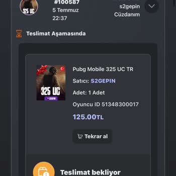 S2gepin Teslim Edildi Yazıp Da Uc Gönderilemedi