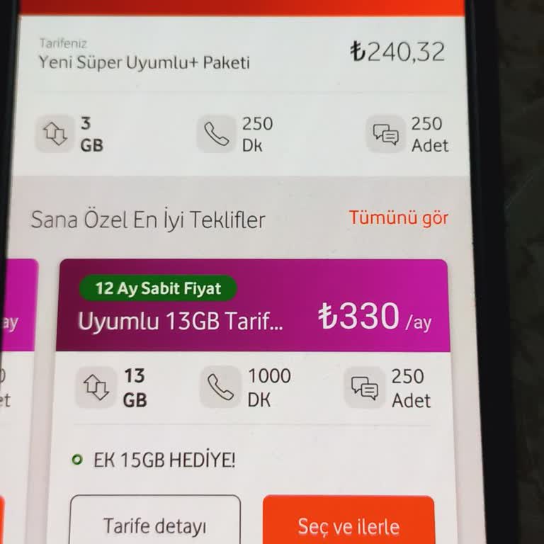 Vodafone Müşteri Temsilcisinin Uygun Bir Tarife Teklifinde Bulunmaması