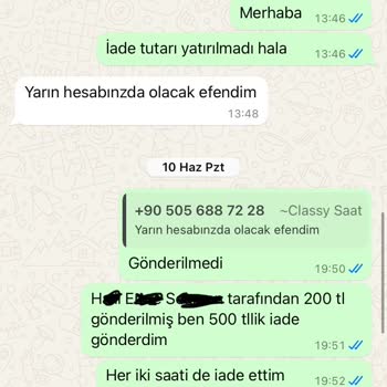 Classy Saat Para İadesi Yapılmadı