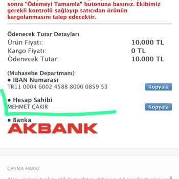 Sahibinden'in Konuya Açıklık Getirmesi