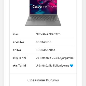 Acil Çözüm Casper Nirvana Sıfır Cihaz İki Kere Servise Gitti