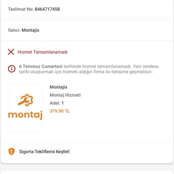 Montajix Hizmet Sıfır Sadece Paranız Alınıyor