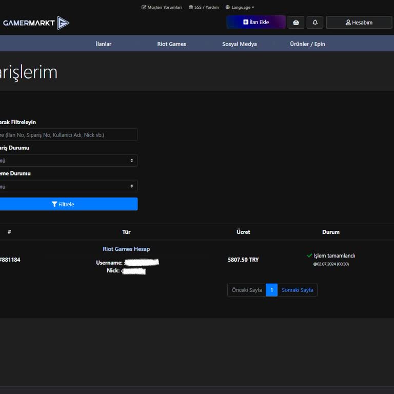 Gamermarkt Satın Aldığım Hesap 4 Gün İçerisinde Geri Alındı