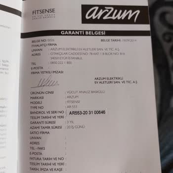 Arzum Garantideki Ürünümün Yerine Çok Basit Bir Ürün Gönderdi