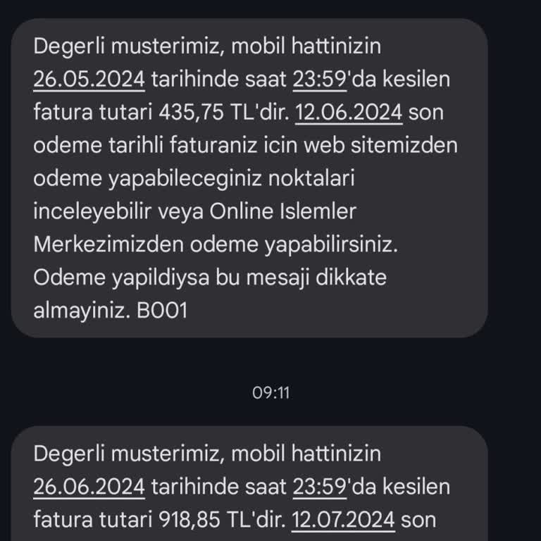 Türk Telekom Fahiş Fiyatlı Fatura