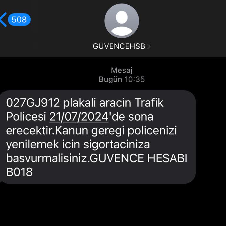 Güvence Hesabından Mesaj
