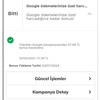 Garanti BBVA Kazanılan Bonusun Yüklenmemesi