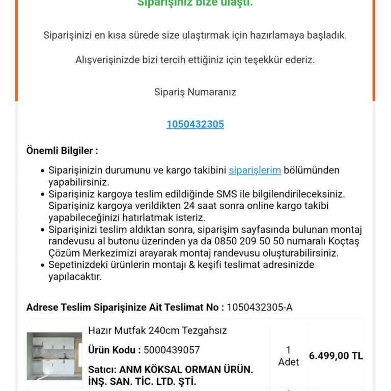Koçtaş Tan Aldığımız Mutfak Dolaplarının Montajı 1 Aydır Tamamlanmadı