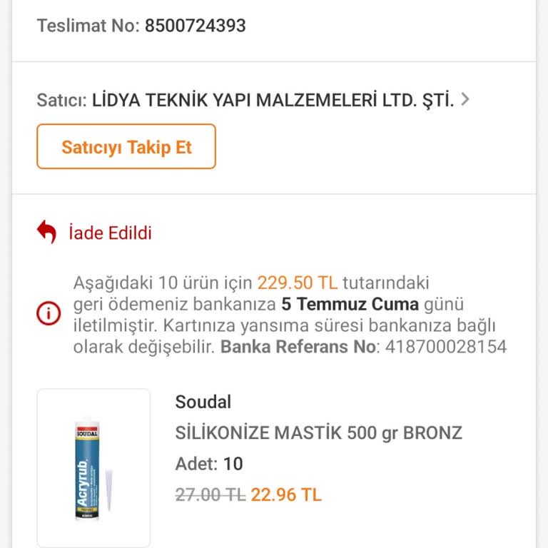 Trendyol Lidya Yapı Alışveriş