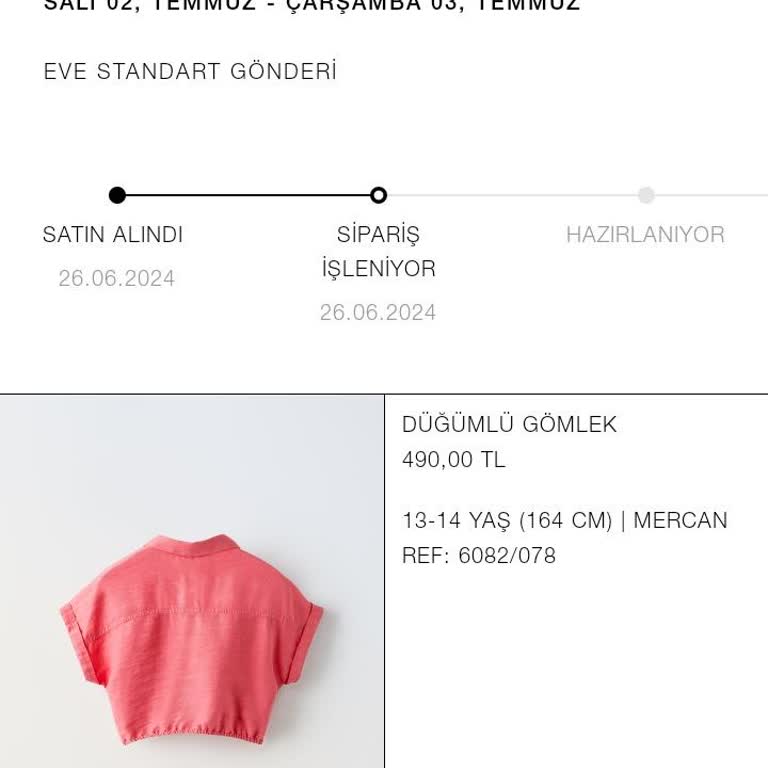 Zara 11 Gündür Sipariş İşleniyor Gözüküyor