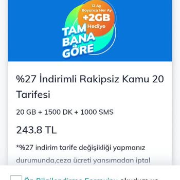 Var Olan Bir Tarifeyi Yok Diyerek Müşterisini Mağdur Eden Türk Telekom