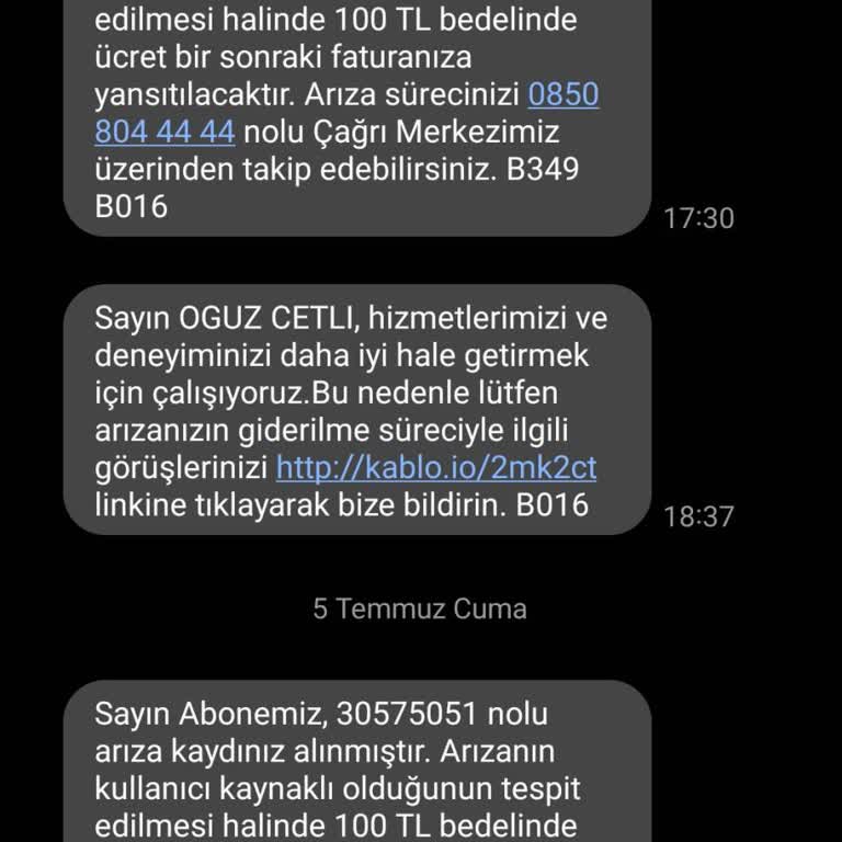 Kablo TV Kablo Net 12 Gün De Arızayı Çözemiyor Ve Herhangi Bir Tarih Veremiyor