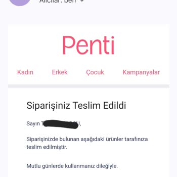 Penti Ürünleri Teslim Alındı Gösterdi Paramı İade Etmiyor