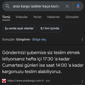 Aras Kargo Haznedar Saatinden Önce Kapanması