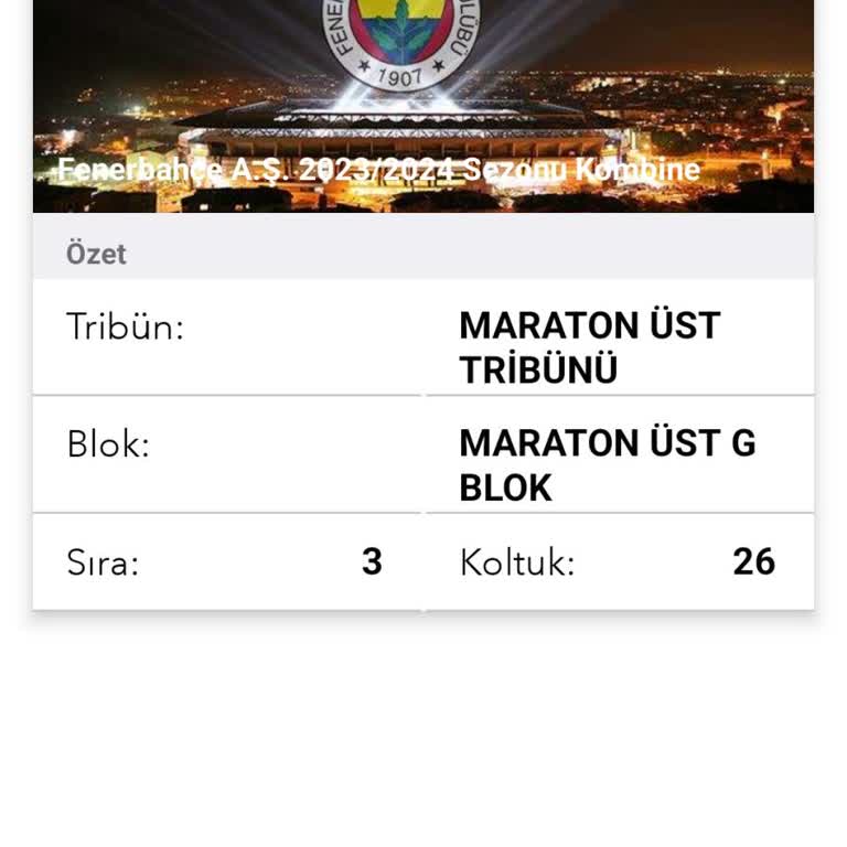 Passolig Fenerbahçe Spor Kulübü Kombine Yenileme Yapamamak