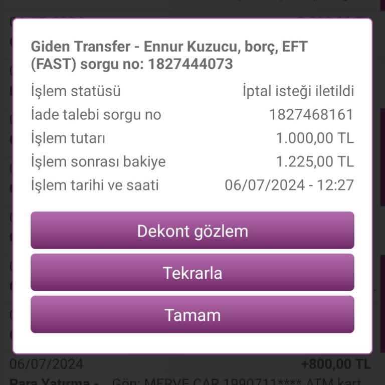Yapı Kredi Bankası İnternet Bankacığı EFT İptali