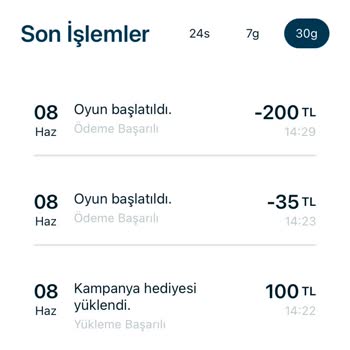 Playland Mobilden Uçan Bakiyemiz.