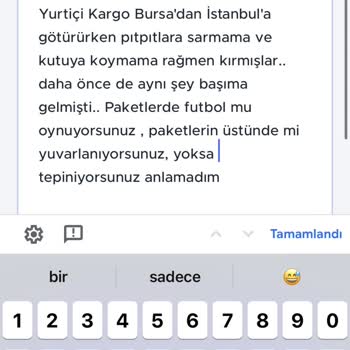 Yurtiçi Kargo'nun Getirdiği Kargonun İçindeki Eşyanın Kırılması