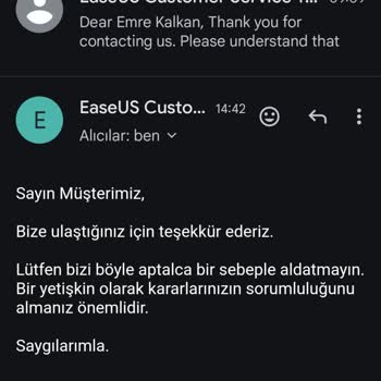 Easeus Para İadesi Yapmıyor