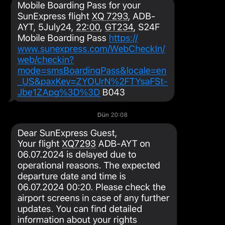 Sunexpress 3 Buçuk Saat Rötar