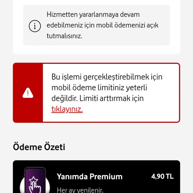 Vodafone Premium Geçiş Sorunu