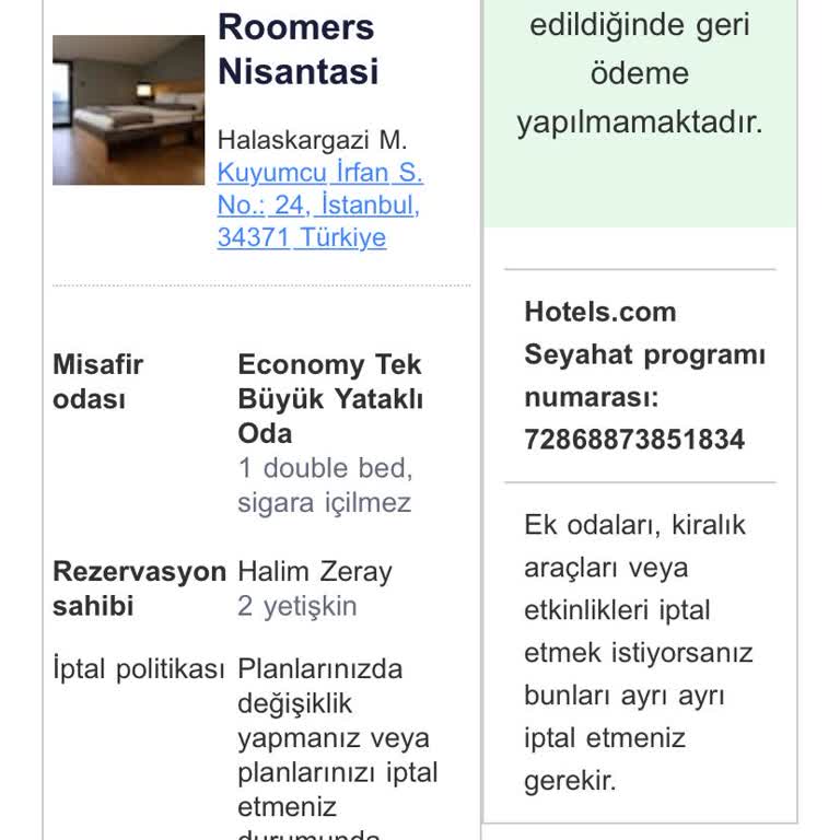 Hotels.com Para İadem Yapılmadı