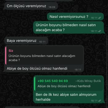 Kids Miray Butik Üslup Problemli Sorunu