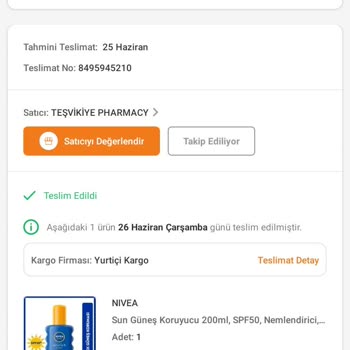 Trendyol Teşvikiye Pharmacy Sahte Güneş Kremi
