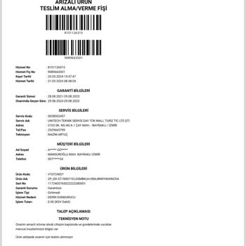 Vestel Windsor Derin Dondurucu 6 Kez Arızalandı Değiştirilmiyor