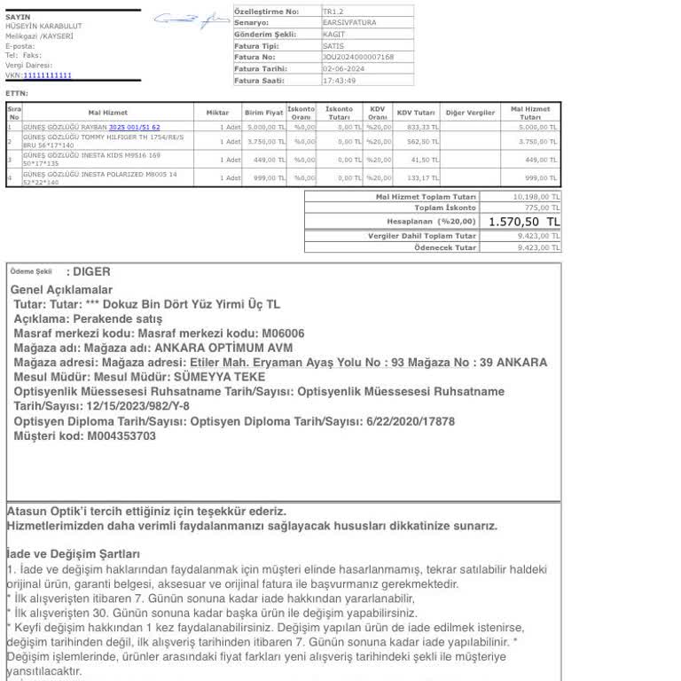 Atasun Optik Verdiği Sözler Yalan