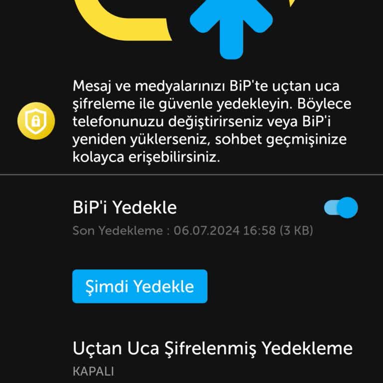 BiP Yedeklediğim Mesajlara Ulaşamıyorum