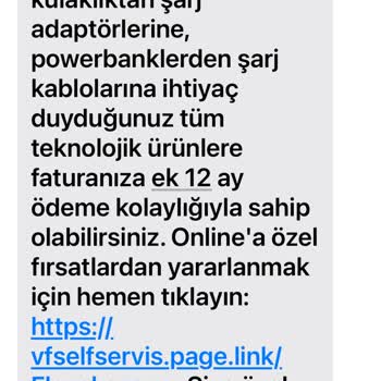 Vodafone Yanımda Uygulaması Mesaj Sorunu