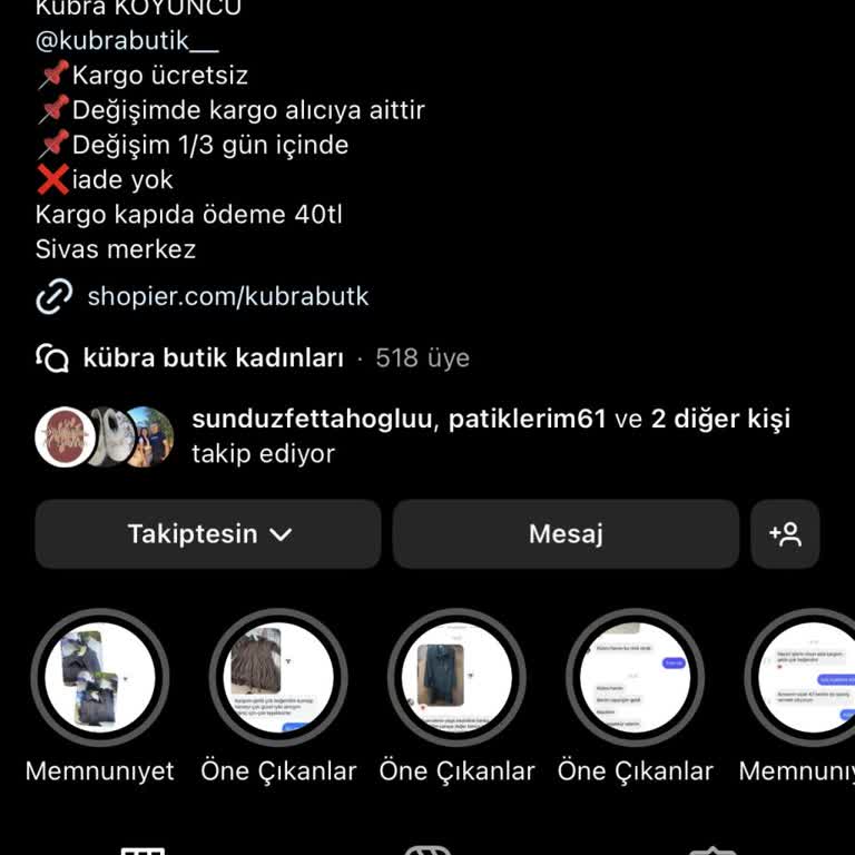 Kübra Butik (kubrabutik__) Hakkımı Talep Ediyorum
