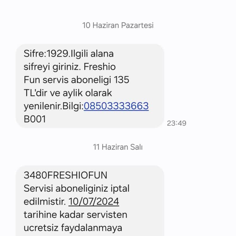 Freshio Fun İzinsiz Üyelik Ve Fatura Yansıtma Sorunu