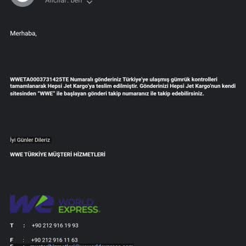 We World Express Ve World Express Kargom Kayıp!