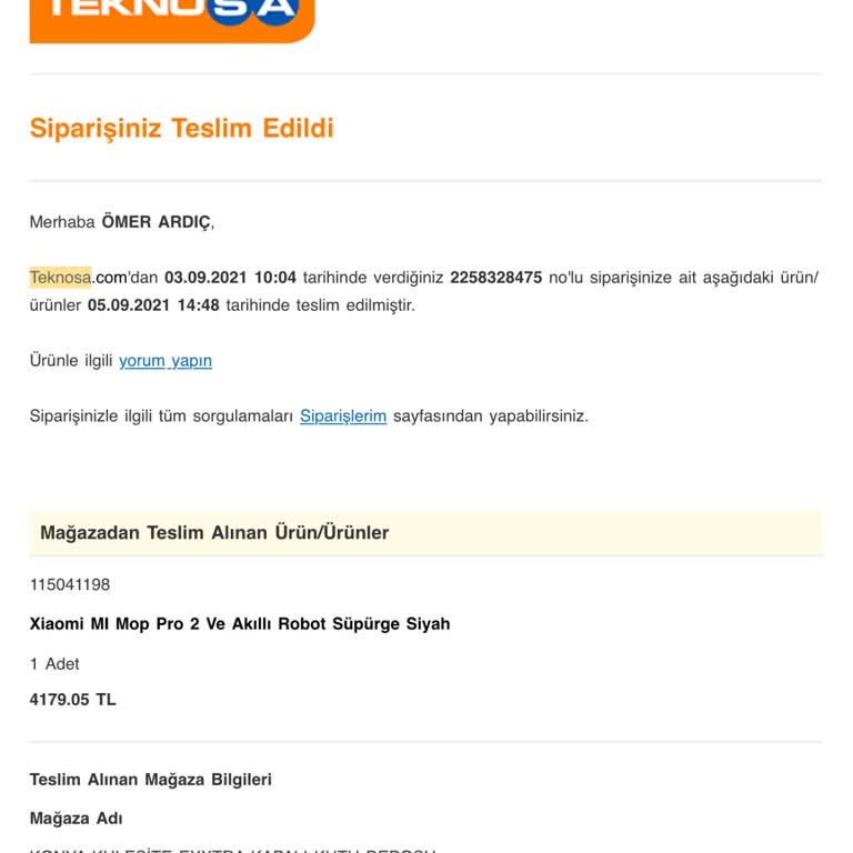 Teknosa'dan Xiaomi Mop Pro 2 Aldım Yedek Parça Desteği Yok