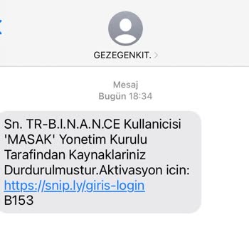 Binance TR Bilgim Dışında Gelen Mesaj
