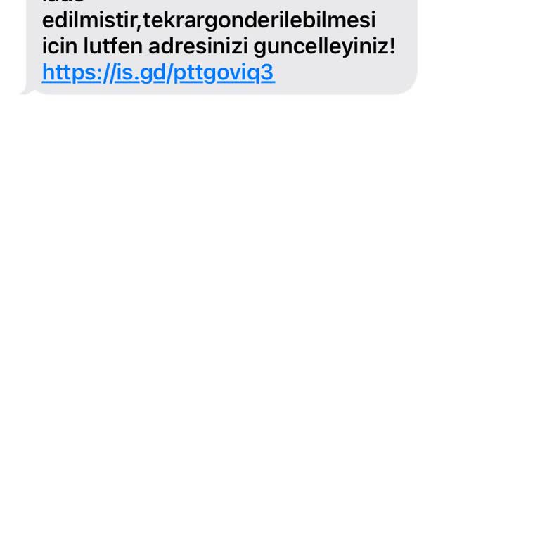 Şüpheli Gönderim Merkezine İade Mesajı