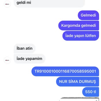 Modacı (Instagram: modacicom) Sipariş Sonrası Yaşanan Sorunlar Ve İletişim Eksikliği