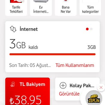 Vodafone Paketim Eksik Yüklendi