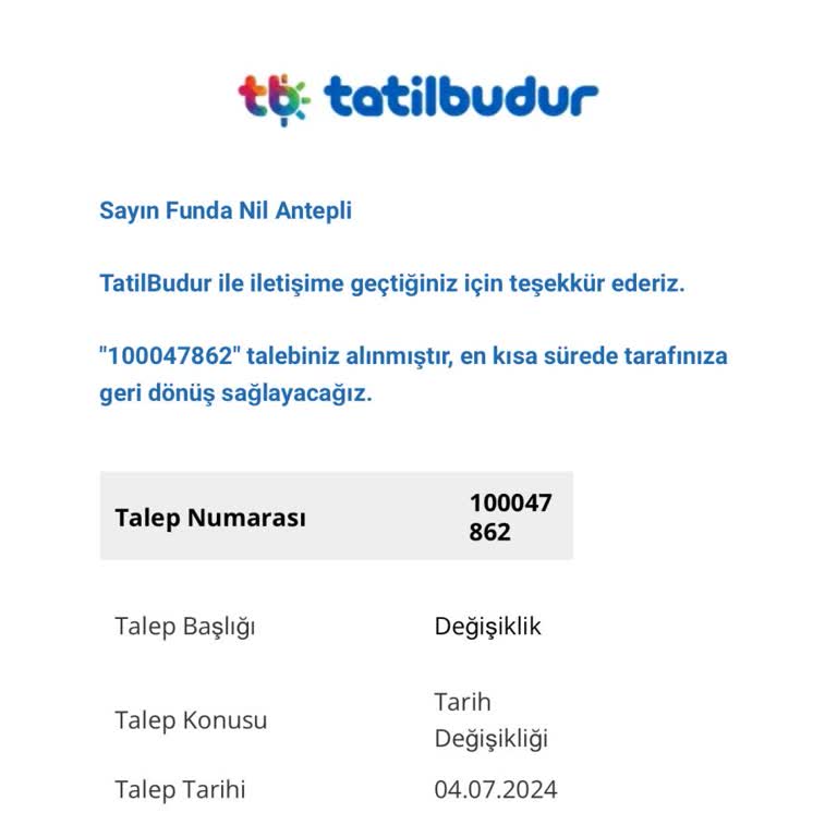 Tatilbudur Geri Dönüş Yapmıyor. Konaklamama 4 Gün Kaldı!