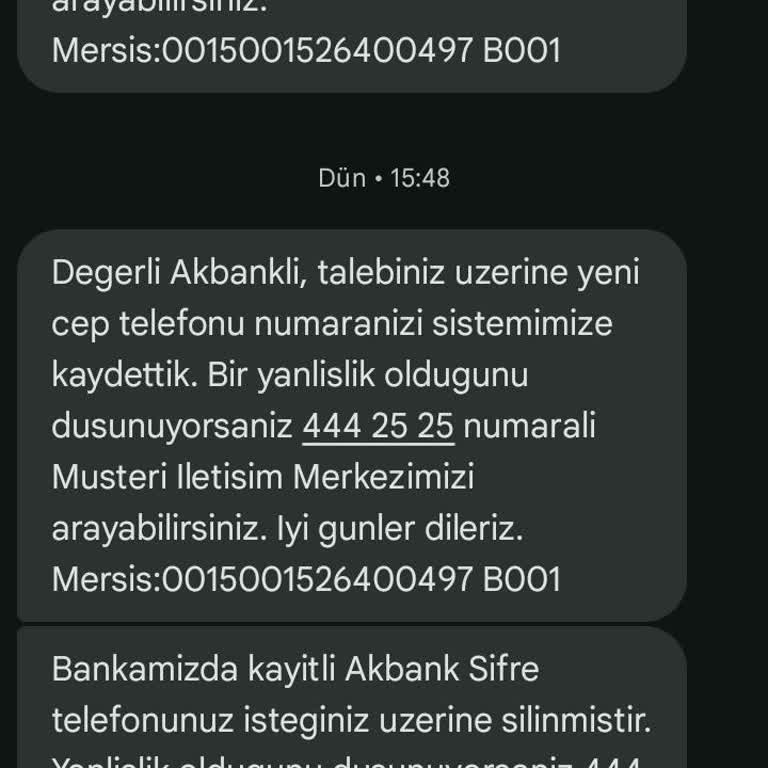 Akbank'da Açtığım Hesabın Numarası Değişmiş 1 Saat Geçmeden